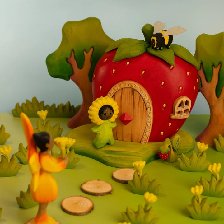 BumbuToys Wooden Mythical Creature - Flower Child - Sunflower for Small World Play - Online, Australia