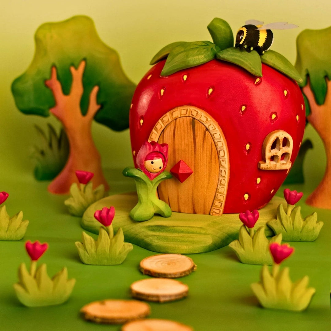 BumbuToys Wooden Mythical Creature - Flower Child - Tulip for Small World Play - Online, Australia