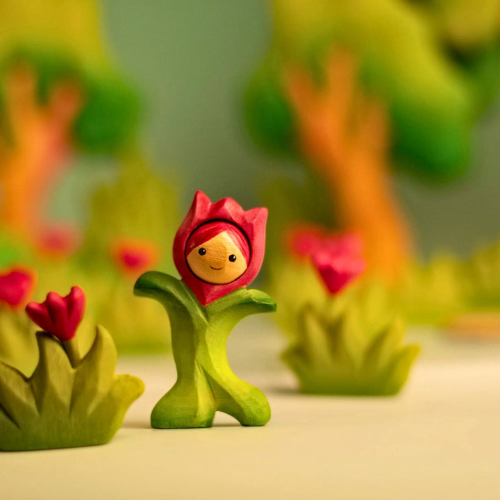 BumbuToys Wooden Mythical Creature - Flower Child - Tulip for Small World Play - Online, Australia