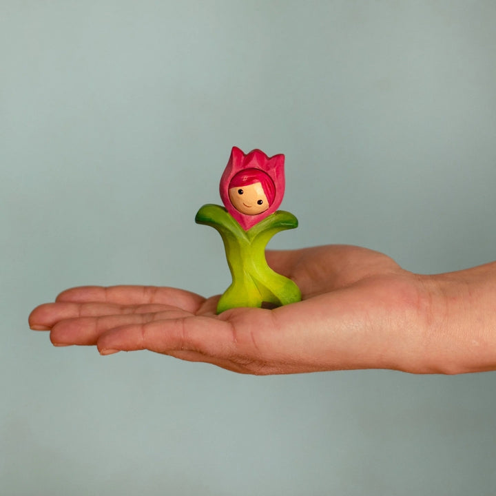 BumbuToys Wooden Mythical Creature - Flower Child - Tulip for Small World Play - Online, Australia