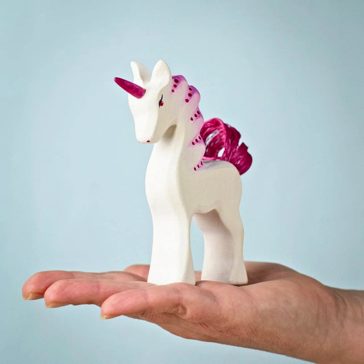 BumbuToys Wooden Mythical Creature - Unicorn Baby - Pastel for Small World Play from Australia