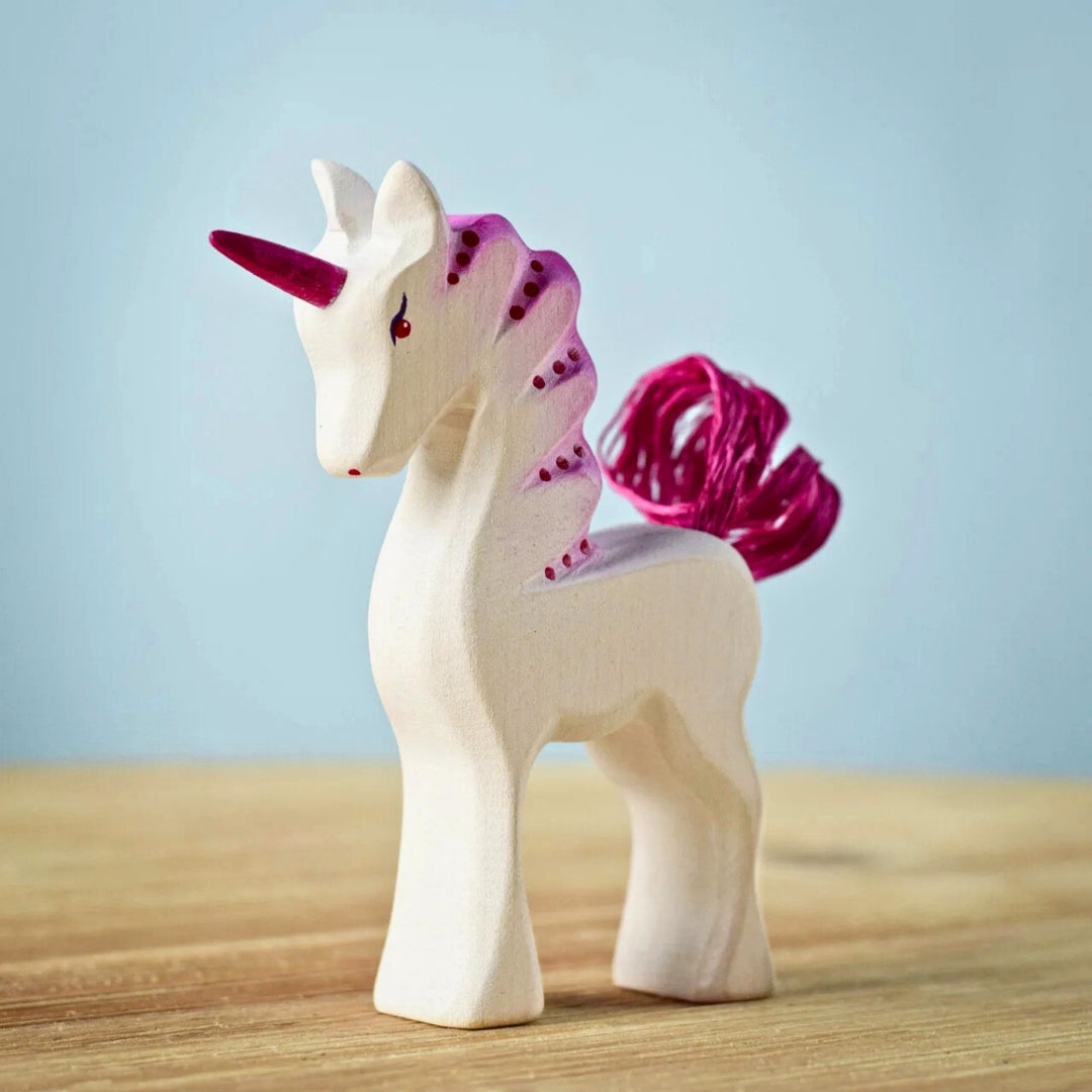 BumbuToys Wooden Mythical Creature - Unicorn Baby - Pastel for Small World Play from Australia