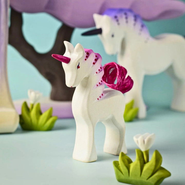 BumbuToys Wooden Mythical Creature - Unicorn Baby - Pastel for Small World Play from Australia