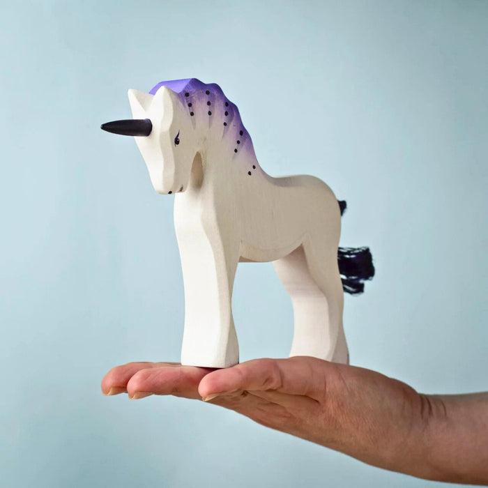 BumbuToys Wooden Mythical Creature - Unicorn - Pastel for Small World Play from Australia