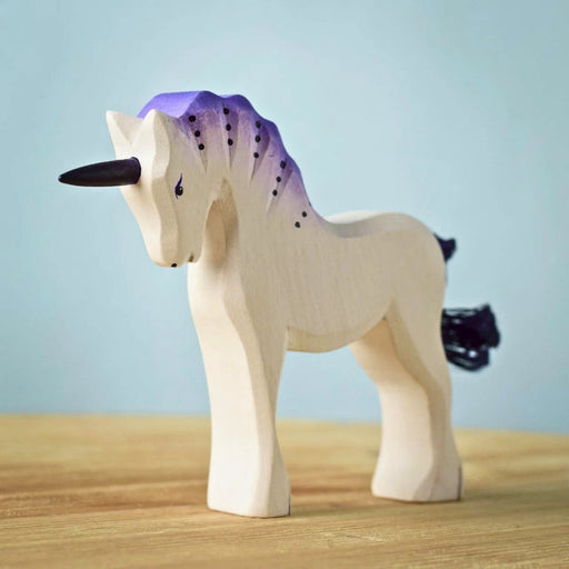 BumbuToys Wooden Mythical Creature - Unicorn - Pastel for Small World Play from Australia