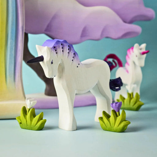 BumbuToys Wooden Mythical Creature - Unicorn - Pastel for Small World Play from Australia