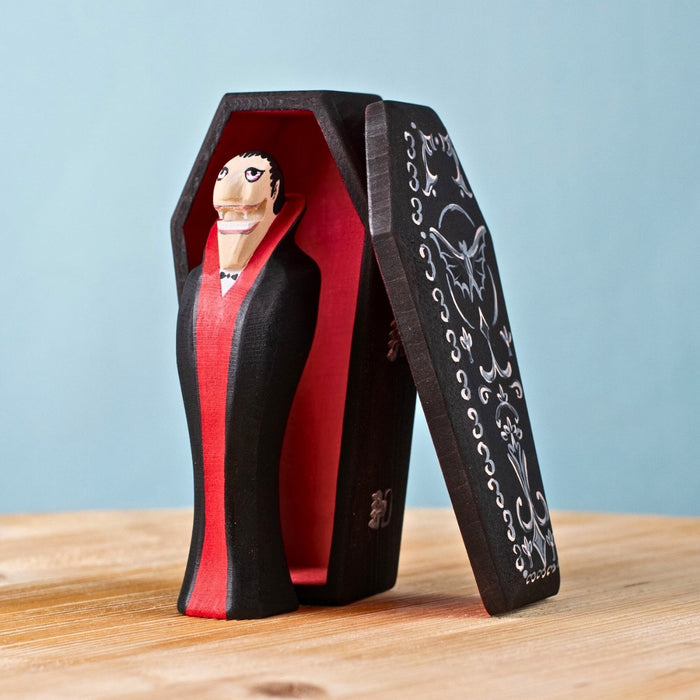 BumbuToys Wooden Mythical Creature - Vampire & Coffin - Set of 2 for Small World Play from Australia