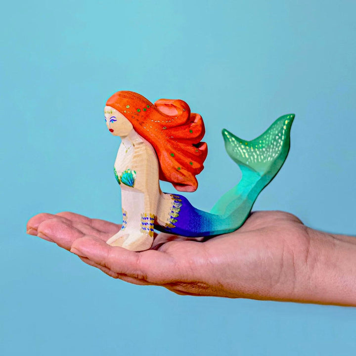 BumbuToys Handcrafted Wooden Mermaid and Shell Set from Australia