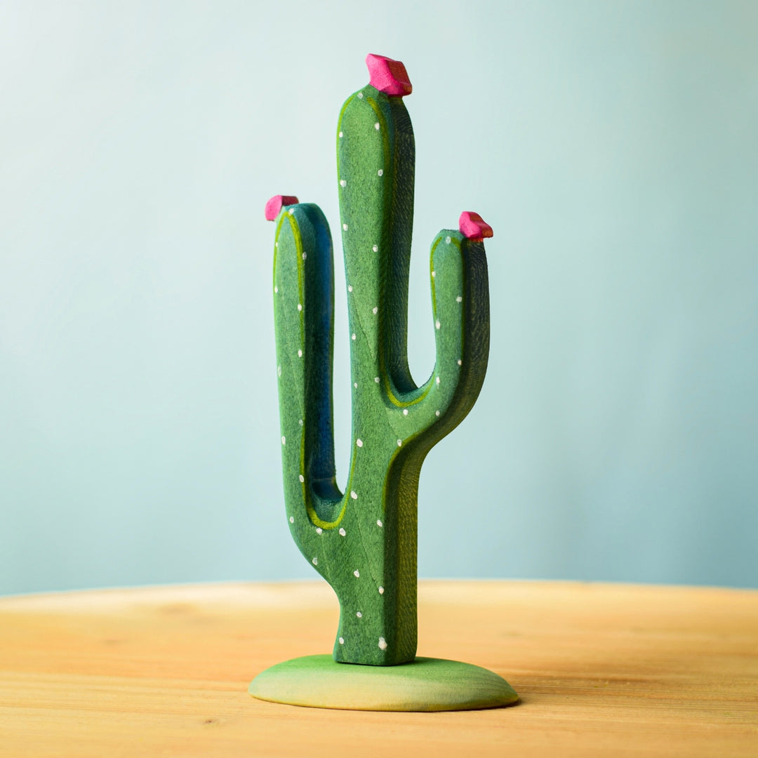 BumbuToys Handcrafted Wooden Plant Figure Mexican Cactus for Small World Play from Australia