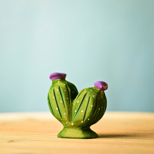 BumbuToys Handcrafted Wooden Plant Figure Cactus Pincushion for Small World Play from Australia