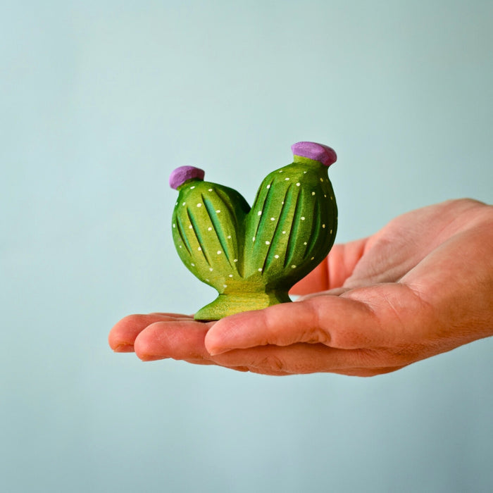 BumbuToys Handcrafted Wooden Plant Figure Cactus Pincushion for Small World Play from Australia