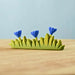 BumbuToys Wooden Plant Figure - Grass with Flowers - Large, Blue for Small World Play from Australia
