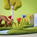 BumbuToys Wooden Plant Figure - Grass with Flower - Small, Orange for Small World Play from Australia