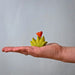 BumbuToys Wooden Plant Figure - Grass with Flower - Small, Orange for Small World Play from Australia