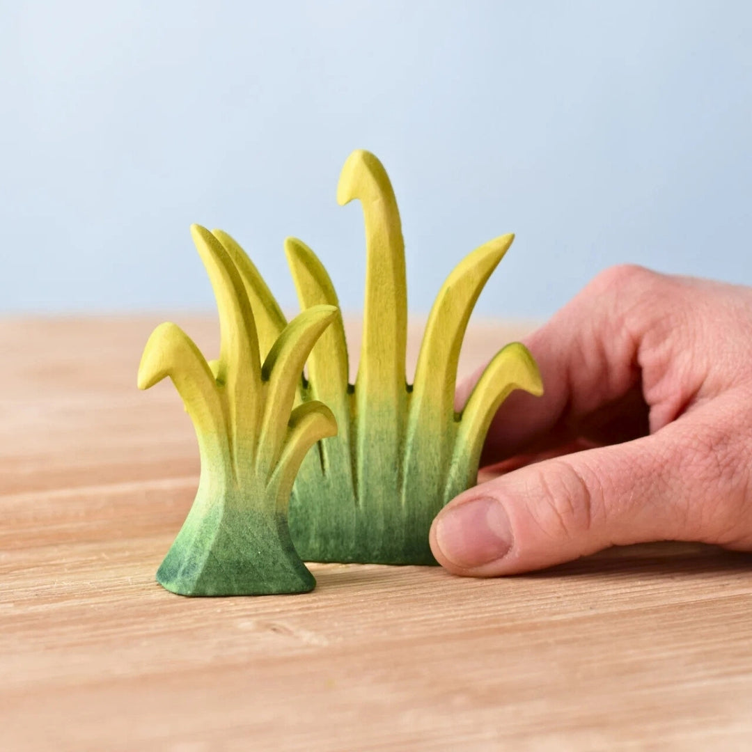 BumbuToys Wooden Plant Figure - Reed - Small for Small World Play from Australia