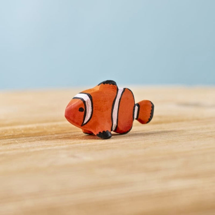 BumbuToys Wooden Sea Animal - Clown Fish for Small World Play from Australia