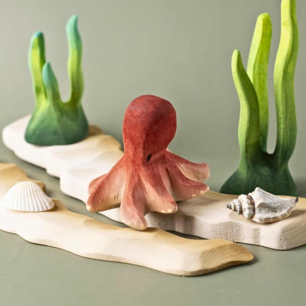 BumbuToys Wooden Sea Animal - Octopus for Small World Play from Australia