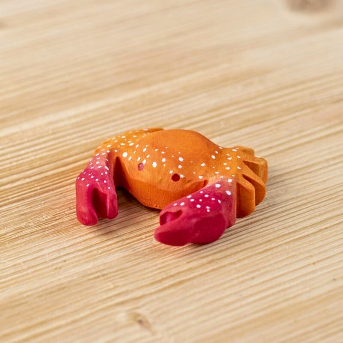 BumbuToys Wooden Sea Animal - Red Crab for Small World Play from Australia