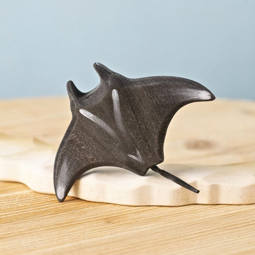 BumbuToys Wooden Sea Animal - Reef Manta Ray for Small World Play from Australia