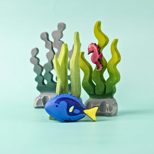 BumbuToys Wooden Sea Animal - Royal Blue Fish for Small World Play from Australia