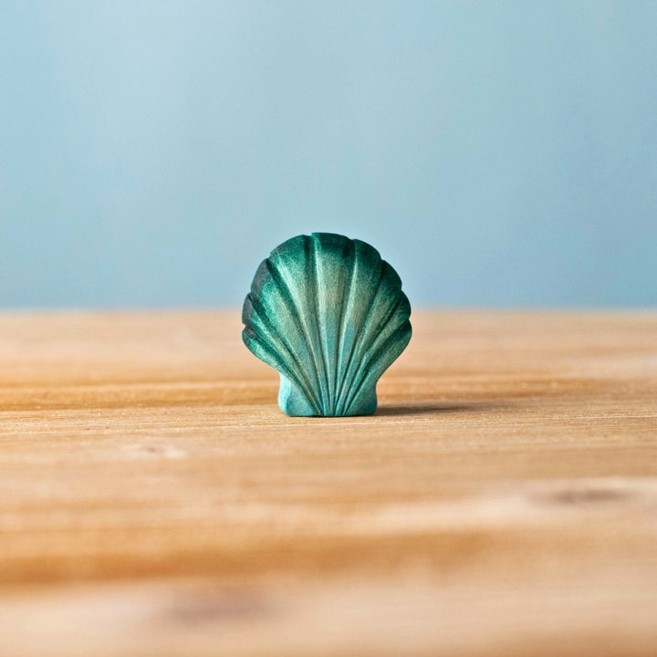 BumbuToys Wooden Sea Animal - Seashell - Green for Small World Play from Australia