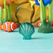 BumbuToys Wooden Sea Animal - Seashell - Green for Small World Play from Australia