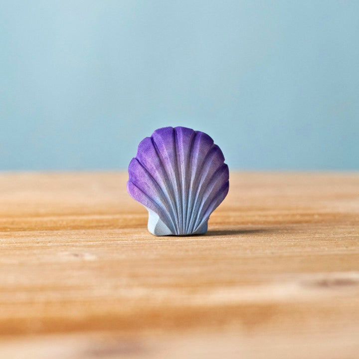 BumbuToys Wooden Sea Animal - Seashell - Violet for Small World Play from Australia