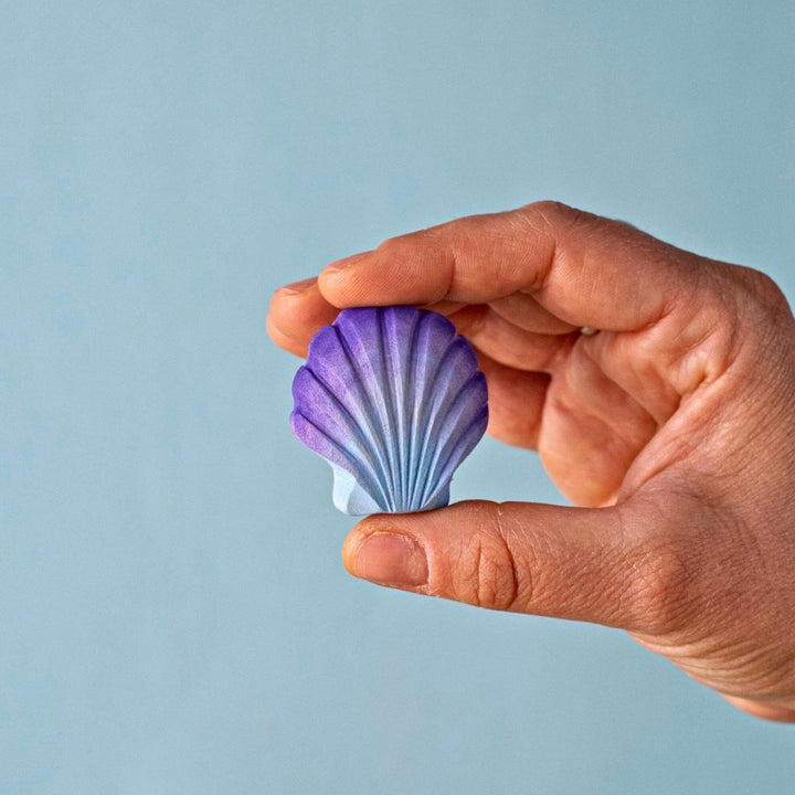 BumbuToys Wooden Sea Animal - Seashell - Violet for Small World Play from Australia