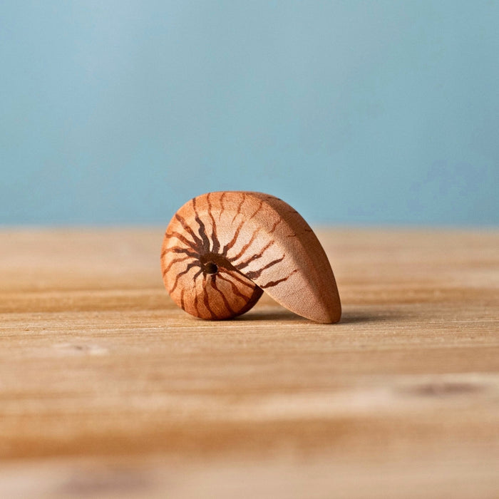 BumbuToys Wooden Sea Animal - Spiral Shell for Small World Play from Australia