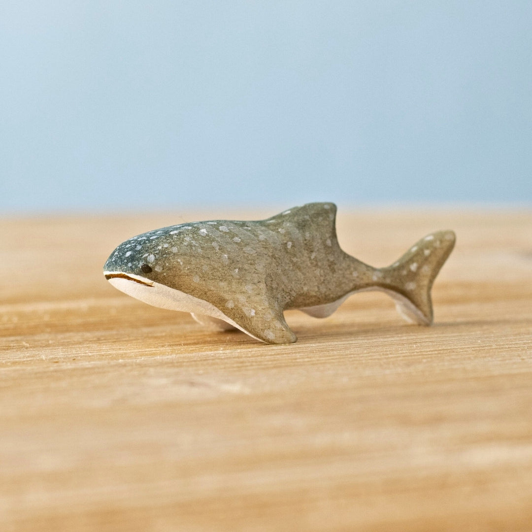 BumbuToys Wooden Sea Animal - Whale Shark Baby for Small World Play from Australia