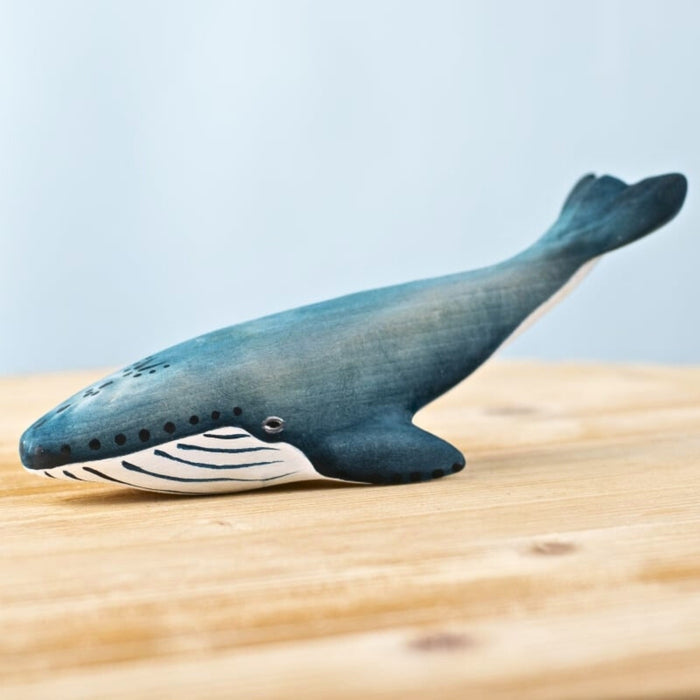 BumbuToys Wooden Sea Animals - Blue Whale for Small World Play from Australia
