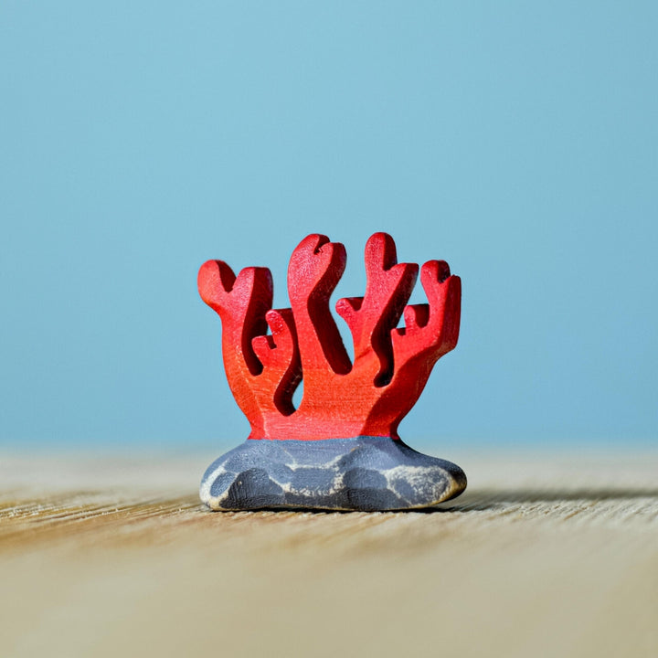 BumbuToys Handcrafted Wooden Figure Red Coral from Australia