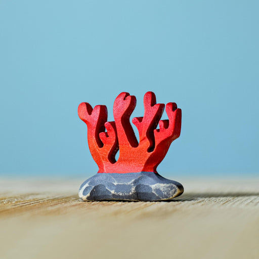 BumbuToys Handcrafted Wooden Figure Red Coral from Australia