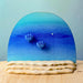 BumbuToys Handcrafted Wooden Small World Play Scape Ocean Water, Seabed and Shells Set from Australia