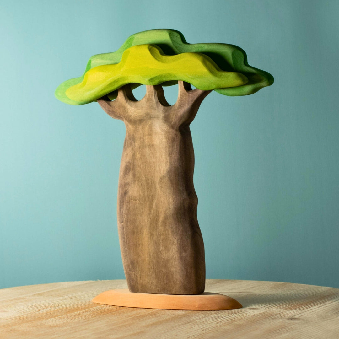 BumbuToys Handcrafted Wooden Tree Baobab Thick Trunk from Australia