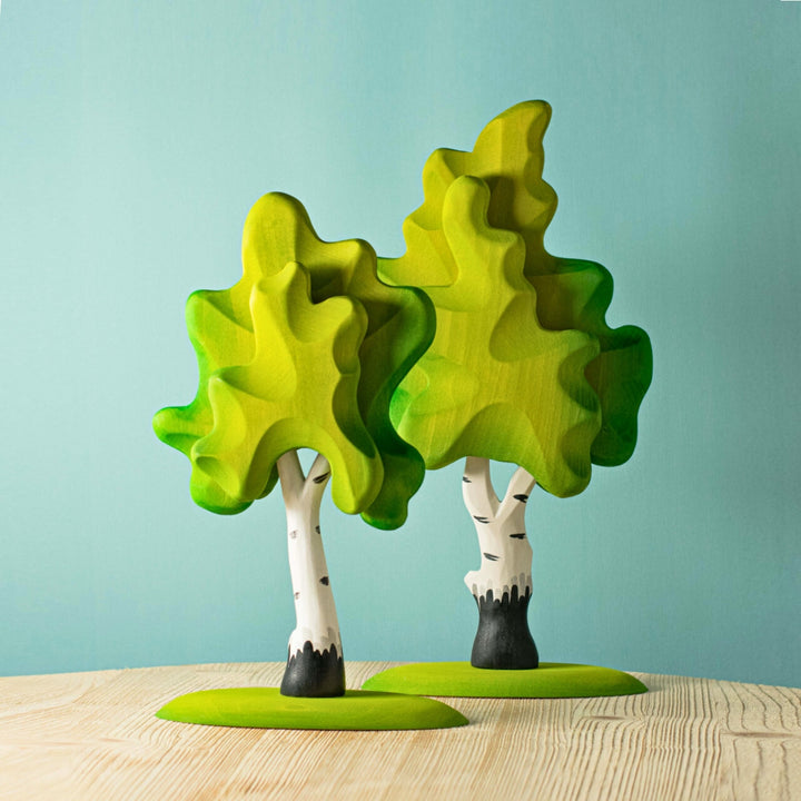 BumbuToys Handcrafted Wooden Tree Birch Set of 2 from Australia