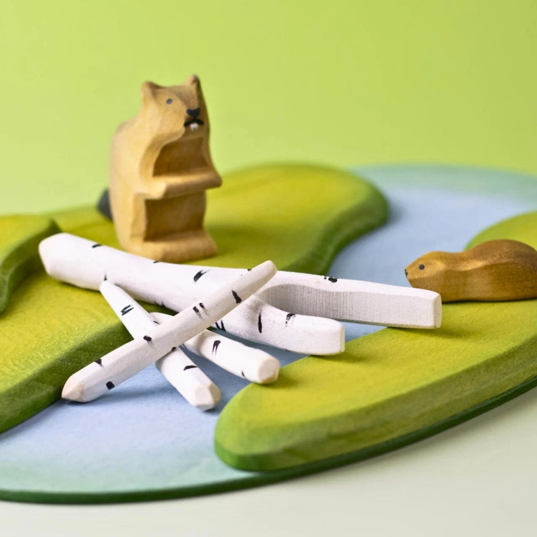 BumbuToys Wooden Tree Birch Twigs for Small World Play from Australia