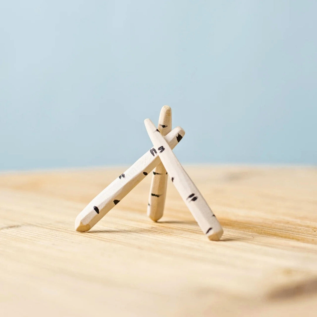 BumbuToys Wooden Tree Birch Twigs for Small World Play from Australia