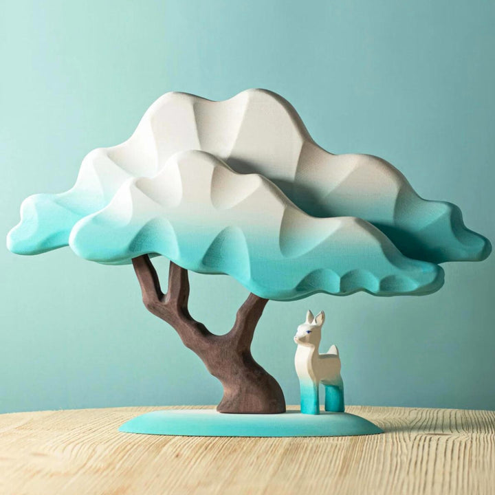 BumbuToys Handcrafted Wooden Tree Japanese Maple in Winter Blue from Australia