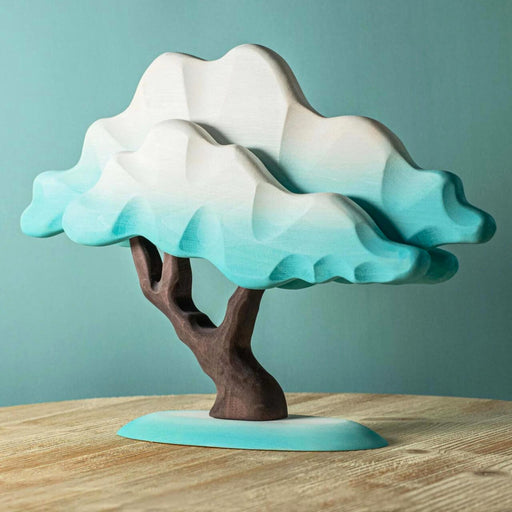 BumbuToys Handcrafted Wooden Tree Japanese Maple in Winter Blue from Australia