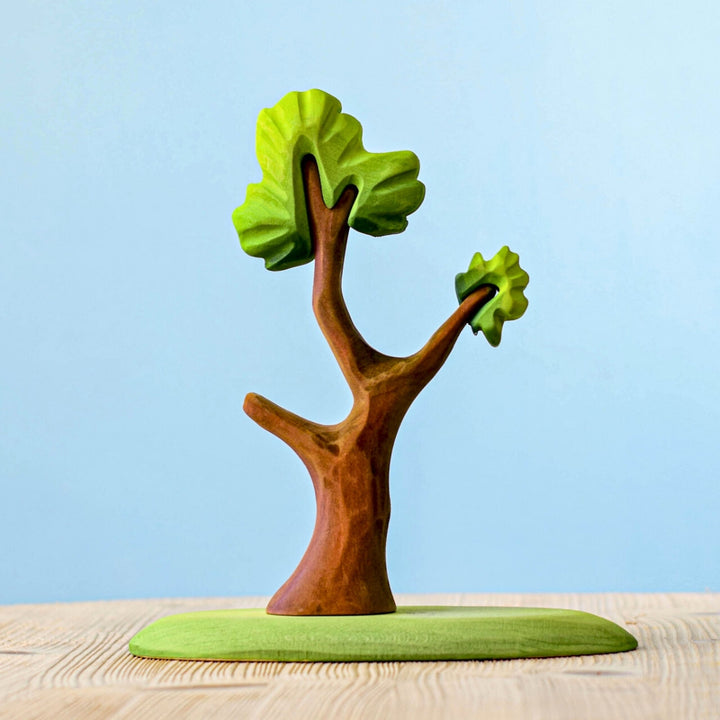 BumbuToys Handcrafted Wooden Panda Tree for Small World Play from Australia