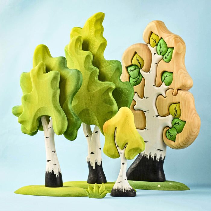 Bumbu Toys Handcrafted Wooden Tree The Birch Big Puzzle for Small World Play from Australia