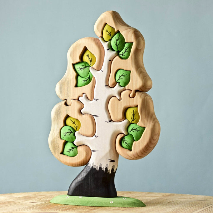 Bumbu Toys Handcrafted Wooden Tree The Birch Big Puzzle for Small World Play from Australia