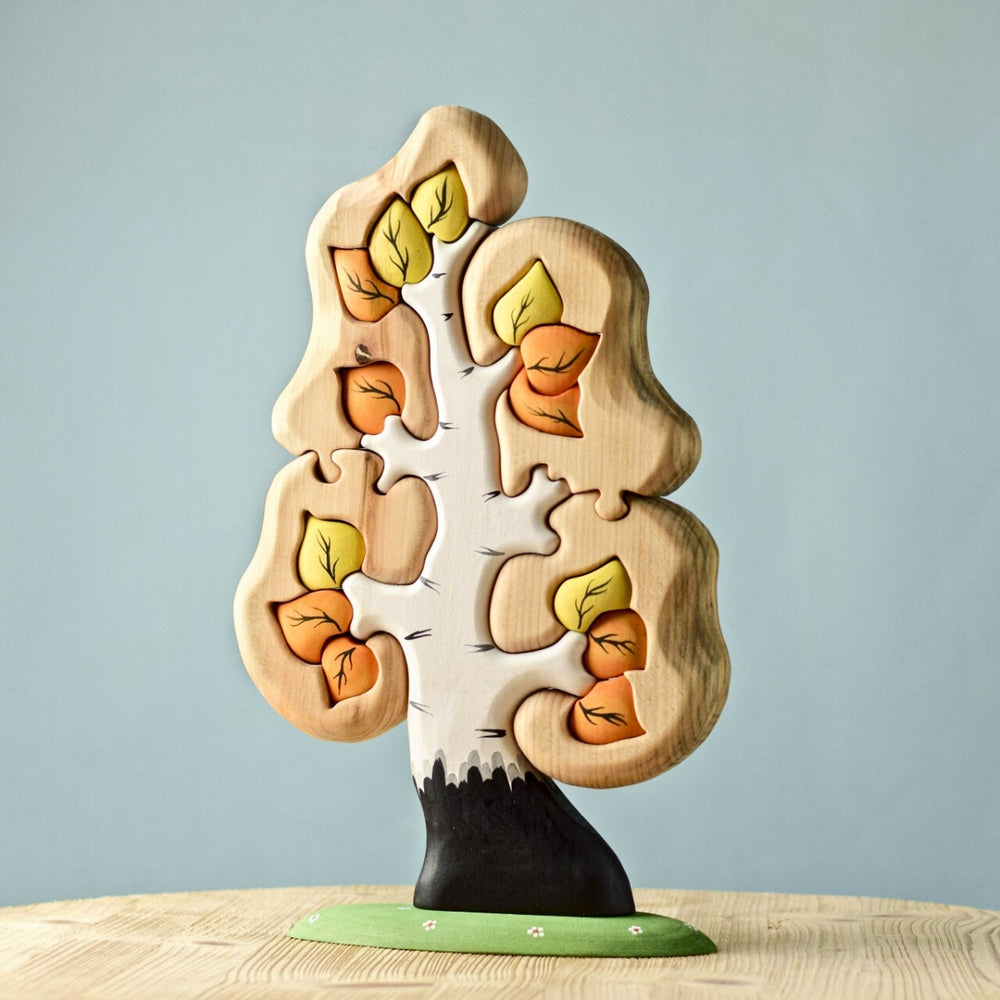Bumbu Toys Handcrafted Wooden Tree The Birch Big Puzzle for Small World Play from Australia