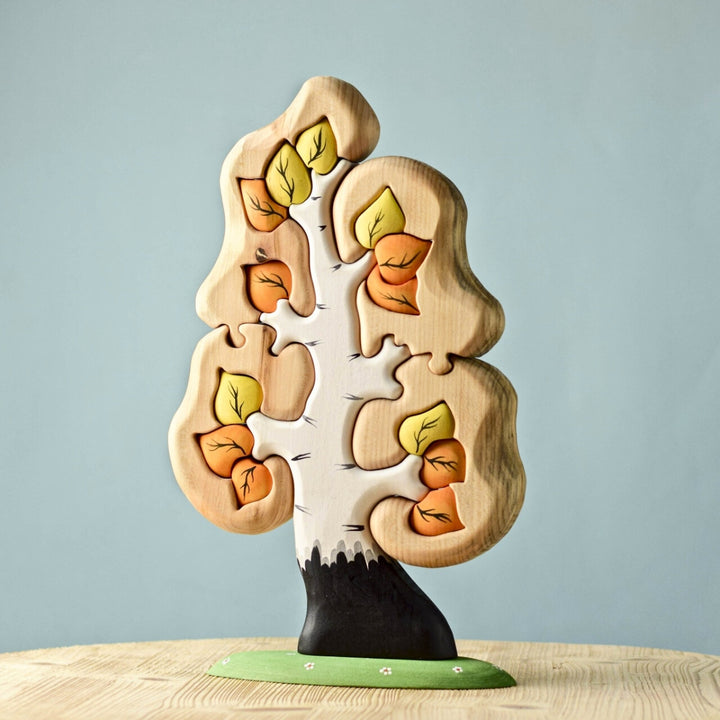 Bumbu Toys Handcrafted Wooden Tree The Birch Big Puzzle for Small World Play from Australia