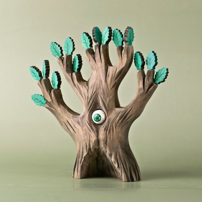 BumbuToys Wooden Tree - The Watching Oak - Green for Small World Play from Australia
