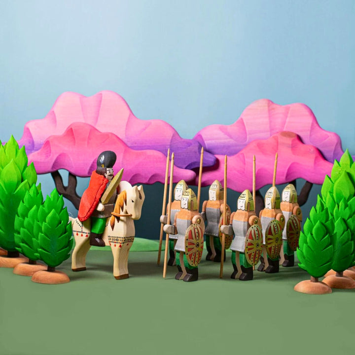 BumbuToys Handcrafted Wooden Tree Large Thuja from Australia in a small-world play setting