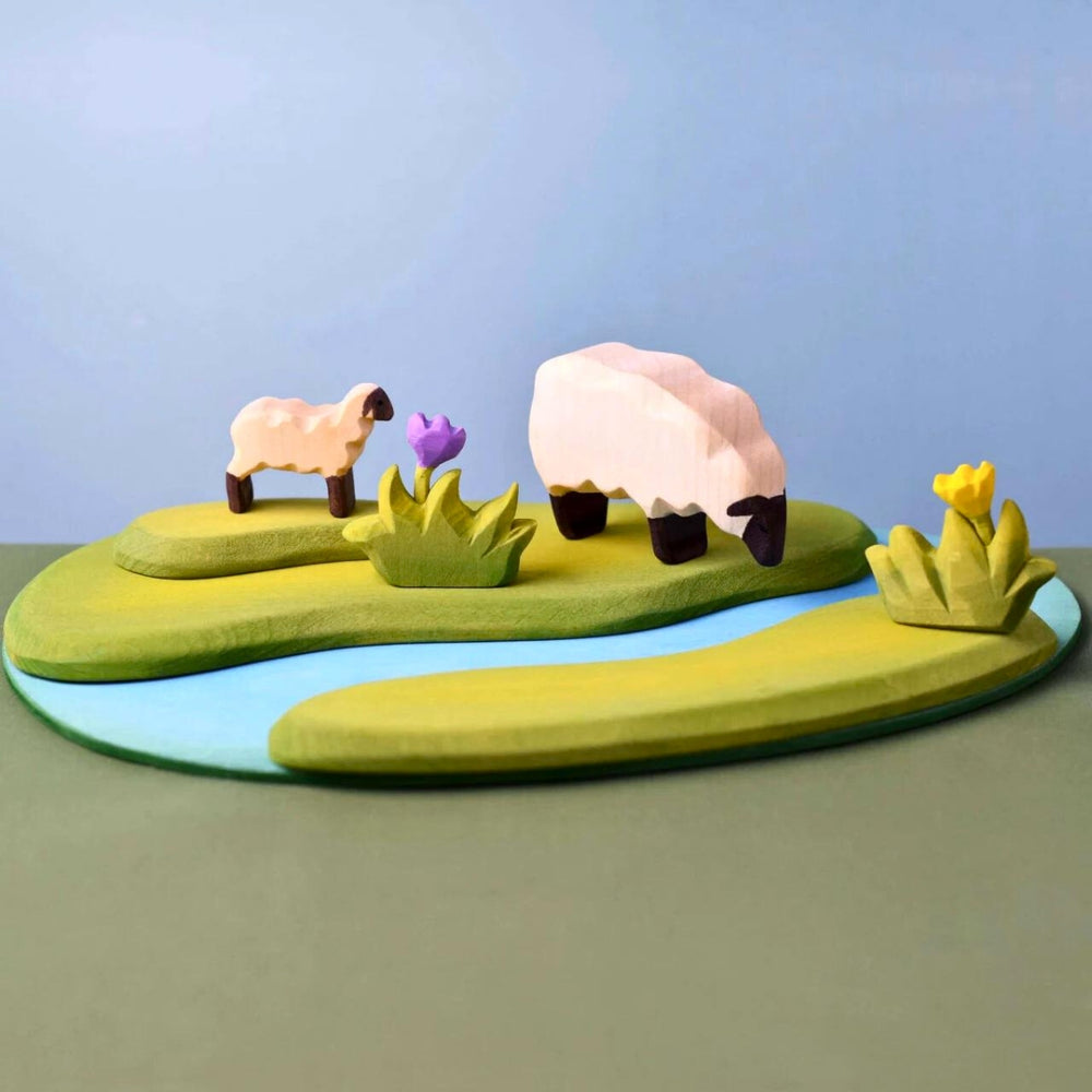 BumbuToys Handcrafted Wooden Waterscape River Plate from Australia