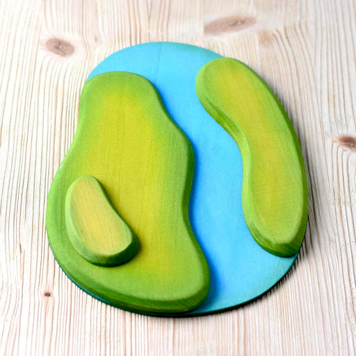 BumbuToys Handcrafted Wooden Waterscape River Plate from Australia