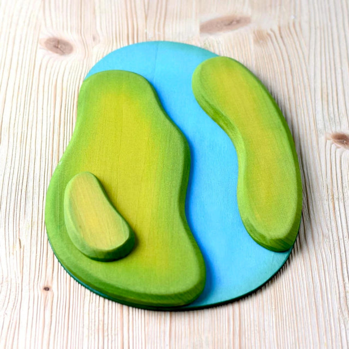 BumbuToys Handcrafted Wooden Waterscape River Plate from Australia
